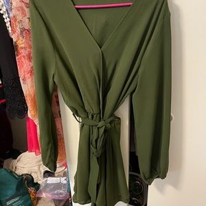 Dress- beautiful green with belt.